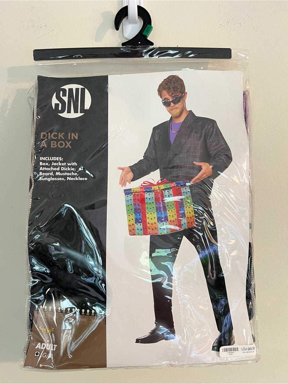 Spirit Halloween SNL Adult Dick in a Box Costume Mens L/XL Officially Licensed